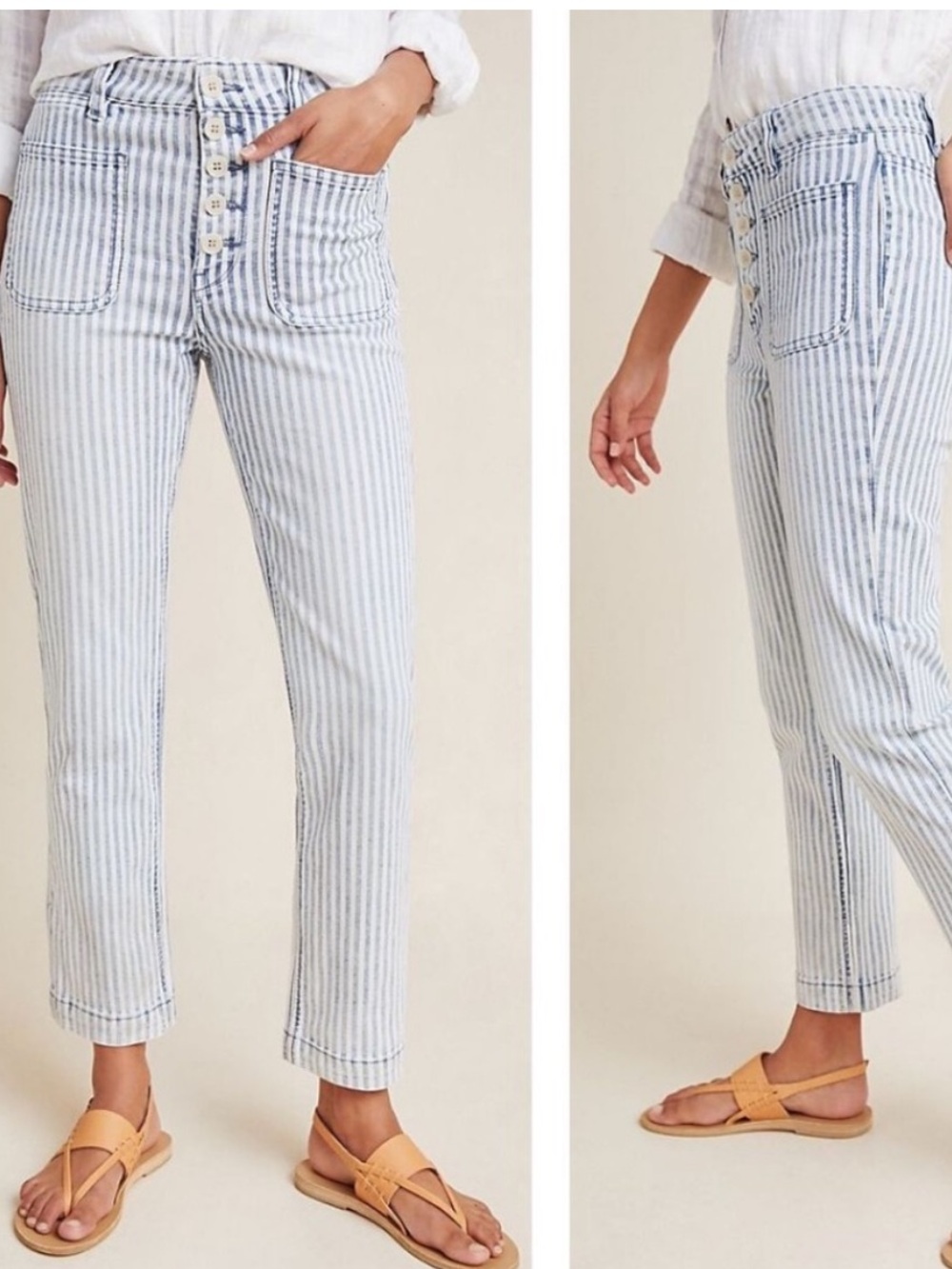 Anthropologie Pilcro & Letterpress High Rise Striped Jeans 28